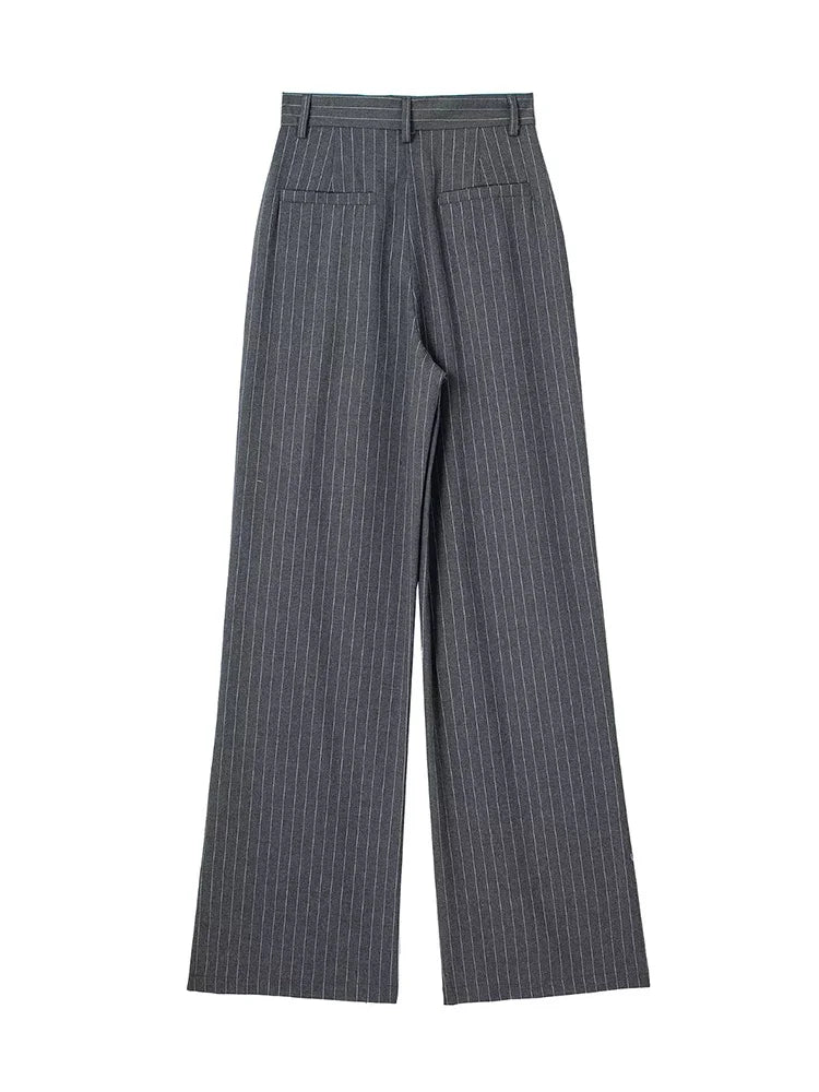 Willshela Women Fashion Solid Pleated Front Zipper Wide Leg Pants Vintage High Waist Full Length Female Chic Lady Trousers