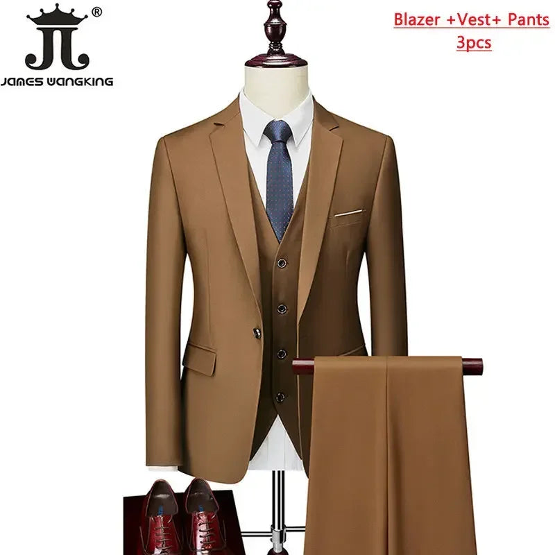 Men's Formal Slim Fit Suit Set, 2- or 3-Piece, M-6XL
