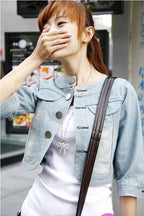 Denim Jacket Women 2023 Half sleeve Jean Jacket Woman Elastic Comfortable Denim Coat Short Denim Jacket Female
