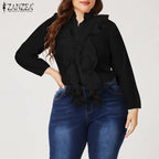 ZANZEA Elegant Women Blouse Ruffles Tops Fashion Long Sleeve Shirts Flounce Blusas Stylish OL Work Shirt Female White Blouses