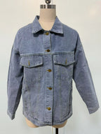 Women's Denim Jacket Denim Long Sleeve Oversized Button Jacket Fashion Jacket Autumn