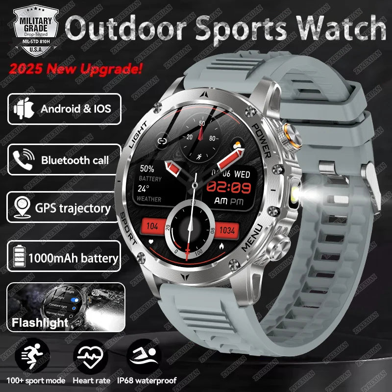 2026 Outdoor New 1000mAh Battery T-Rex 3 Military Grade Smart Watch Men IP69K Waterproof GPS HD Bluetooth Call 100+Sports Watch