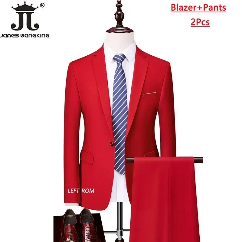 Men's Formal Slim Fit Suit Set, 2- or 3-Piece, M-6XL