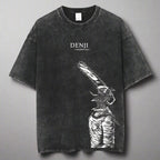 🪚 Chainsaw Man Acid-Washed Vintage Graphic T-Shirt – Harajuku Streetwear