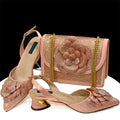 Italian Shoes And Bag Sets With Stones Gold EDHDF1-3