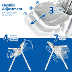 Baby High Chair, Multifunctional Infant High Chairs with Adjustable Height and Recline, Foldable High Chair for Babies