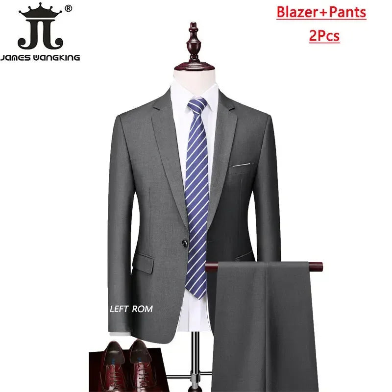 Men's Formal Slim Fit Suit Set, 2- or 3-Piece, M-6XL