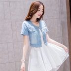 Denim Jacket Women 2023 Half sleeve Jean Jacket Woman Elastic Comfortable Denim Coat Short Denim Jacket Female