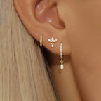 3PCS Horse Eye Zircon Stud Earrings