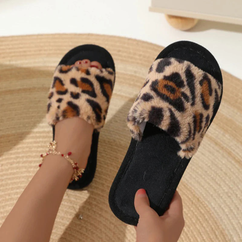 Warm Plush House Slides Non-Slip Comfortable Winter Slippers
