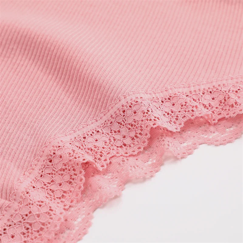 3PCS/Set Women’s Cotton Lace Bikini Panties – Low-Rise Breathable Soft Stretch Underwear (95% Cotton Comfort Fit) Sexy Low Rise Lace Brazilian Panties Hollow Out Soft Breathable Lingerie Female Bow Underwear S-XL