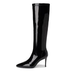 Knee-High Boots Women Pointed Toe Thin High Heel Casual Ladies Pumps Side Zipper Non-Slip Autumn New Stiletto Heels High Boots