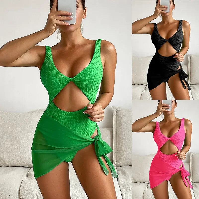 Selena cut out one piece swimsuit