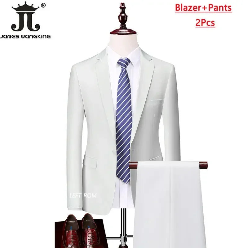 Men's Formal Slim Fit Suit Set, 2- or 3-Piece, M-6XL