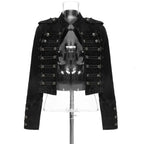 Streetwear Casual Loose Button Split Short Denim Jacket Women Fashion Spring Autumn 2026 Stand Collar Long Sleeve Jean Jacket