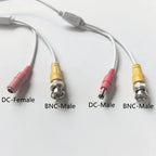 5/10/20 Meters BNC+DC Connector 2 in 1 BNC CCTV Cable Coaxial Video Power AHD Cameras White Wires for Analog CCTV DVR System