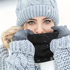 Winter Knitted Neck Warmer Thickened Plush Warm Scarf Windproof Cold Proof Men Women Outdoor Skiing Running Hiking Neck Cover