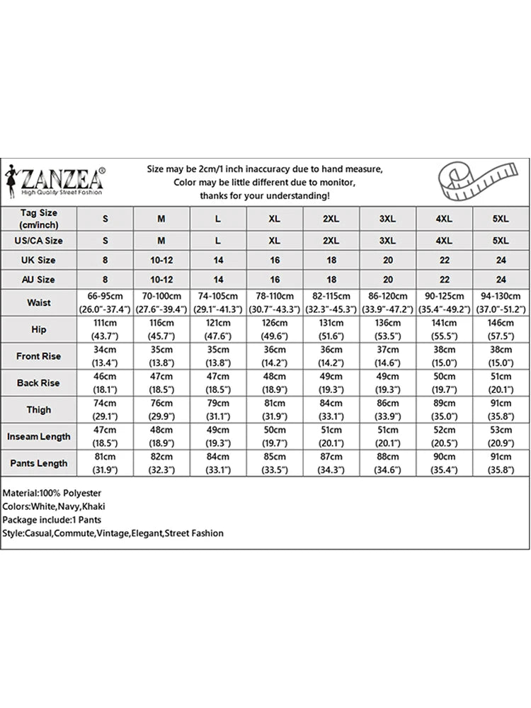 ZANZEA Women Casual Calf-Length Pants Elastic Back Waist Solid Color Wide-Leg Cropped Pant Loose Cozy Woman Bottoms Fall 2025