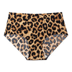 6pcs Women's Seamless Ice Silk Panties Female Mid Waist Plus Size Leopard Print Underwear Girls Fashion Brief Lady Comfort Panty