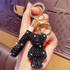 Rhinestones Bear Keychain