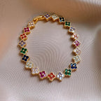 Crystal Flower Lucky Stainless Steel Bracelet