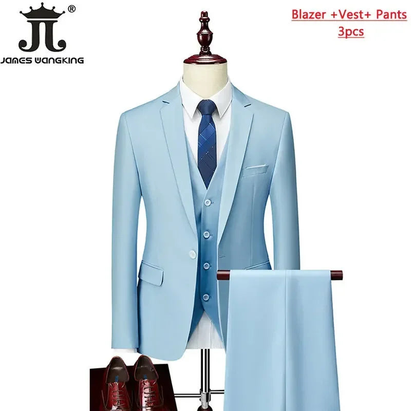 Men's Formal Slim Fit Suit Set, 2- or 3-Piece, M-6XL