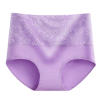 Plus Size Women's Cotton Underwear High Waisted Tummy Control Panties Full Coverage Briefs Jacquard Ladies Panty 3 Pack