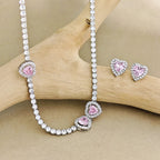 Pink Heart Necklace set