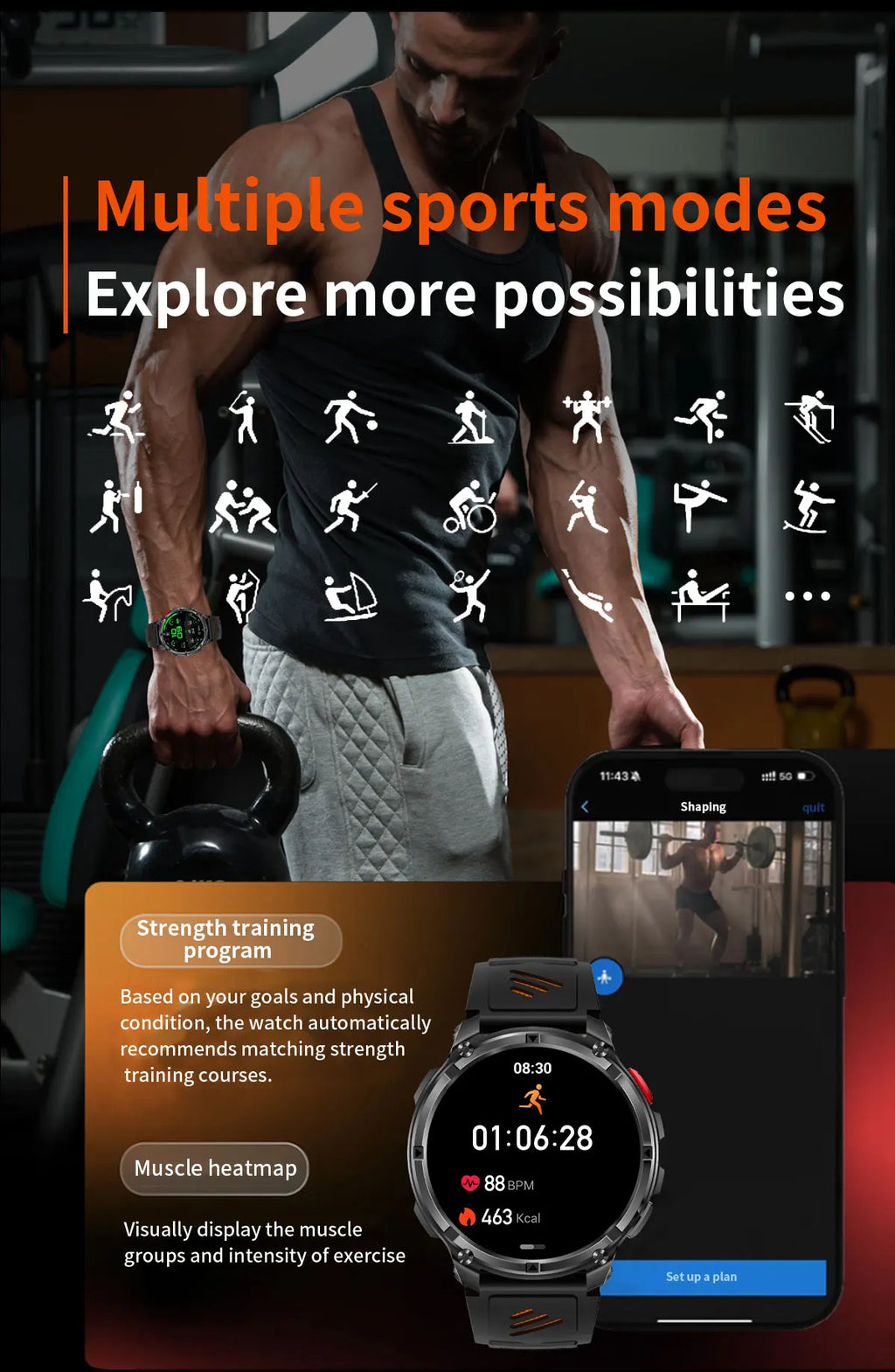 2026 New T-Rex3 Ultra 1100mAh Super Capacity Battery Adult Men Smart Watch 1.7" Large Screen Call 5ATM Waterproof Sports Watches