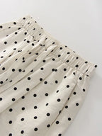 Black Polka Dot Linen Pants Women Wide Leg Summer Trousers Baggy For Ladies White Oversize Cotton Linen Pants Woman Wide