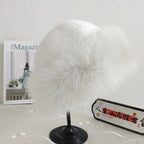 Furry Hats For Women, Autumn Winter Korean Style Warm Hats, Solid Color Flattering Mongolian Hats, Thickened Winter Outfits