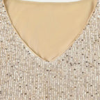 Women‘s Summer Fashion Deep V Neck Sequined Tank Top Stylish Sleeveless Polyester Top Sparkly Club Party Vest Blouses