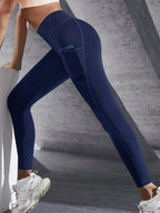 High Waist Pocket Stretch Leggings Women