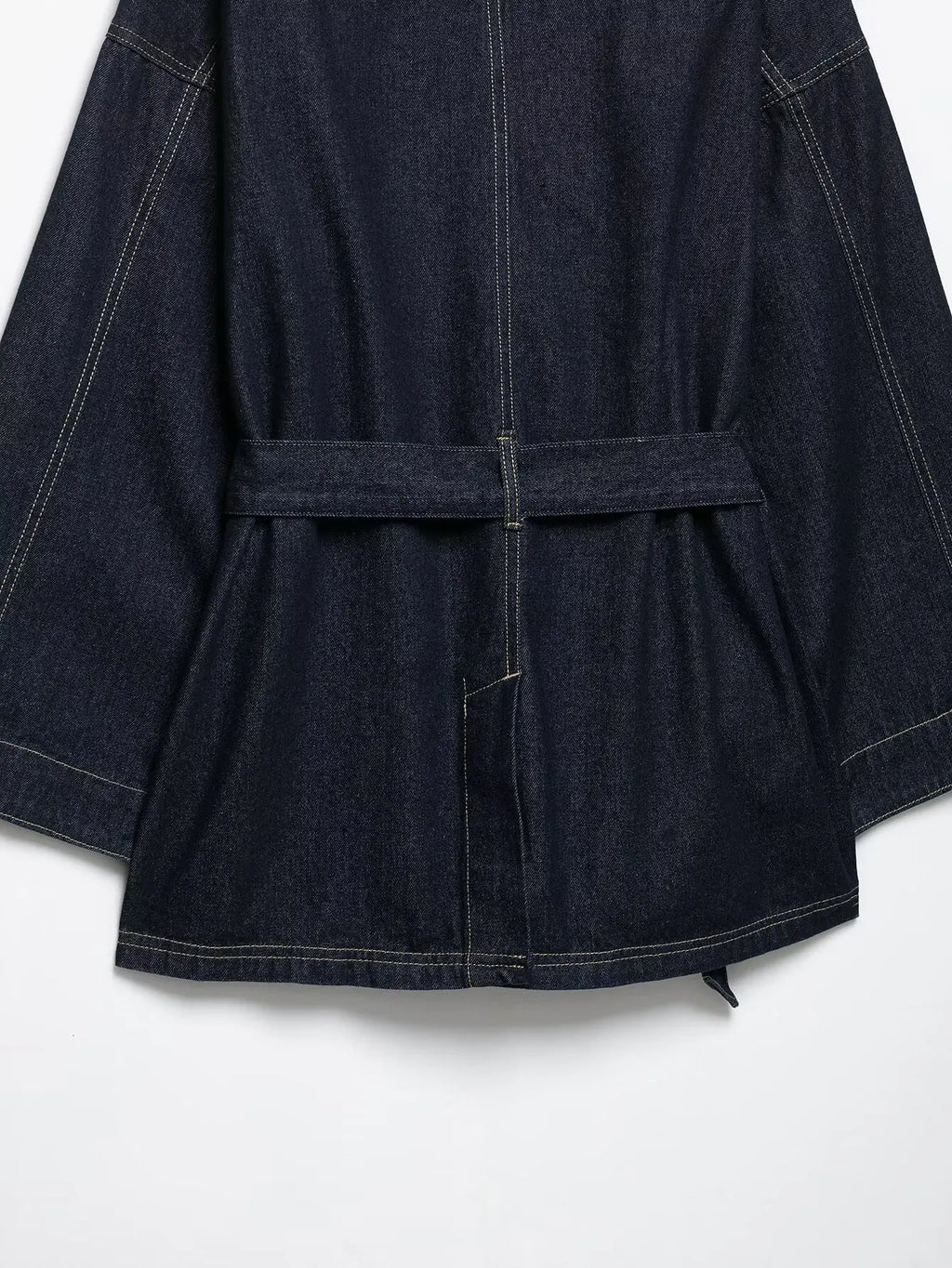 Women's Denim Jacket Solid Color Straps Waist Cinched Turndown Collar Fashionable Versatile Casual Spring Autumn Jacket 2025 New