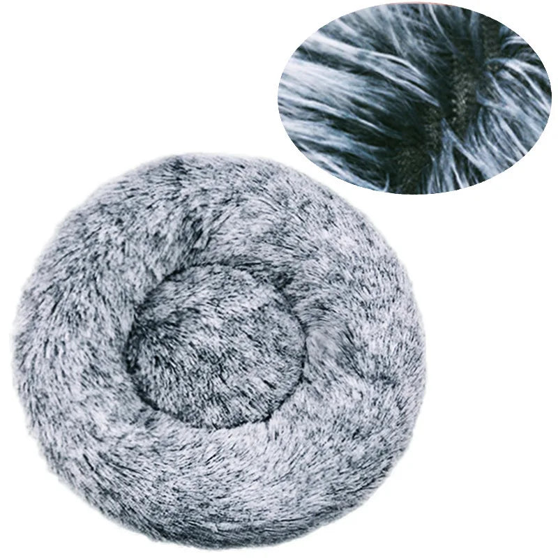 Round Pet Bed for Large Dog Bed Super Soft Cat Bed Plush Dog House for Medium Dog House Winter Warm Sleeping 40-90cm 6 Sizes