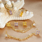 Zodiac Birthstone Earrings Set for Everyday Celestial Style