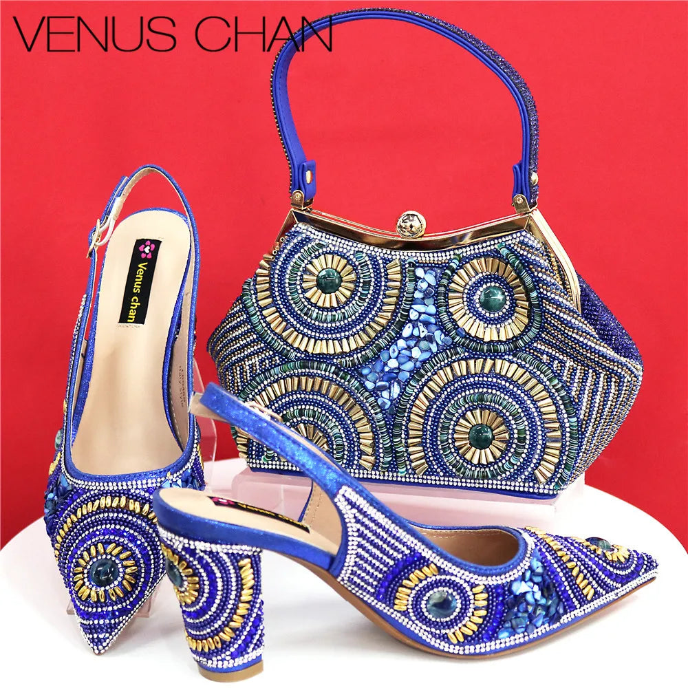 Popularity Italian Women's Pointed Shoes And Bag Set GFD453