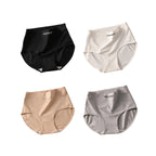 4Pcs/Set Women's High-Waist Cotton Briefs Tummy Control Panties Soft & Breathable Underwear Plus Size Comfort Lingerie M-XXL
