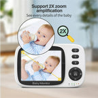 MC632A 2 Way Voice Talk Temperature Monitoring Baby Camera 3.2 inch Screen Baby Monitor(US Plug)