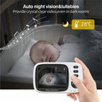 MC632A 2 Way Voice Talk Temperature Monitoring Baby Camera 3.2 inch Screen Baby Monitor(EU Plug)