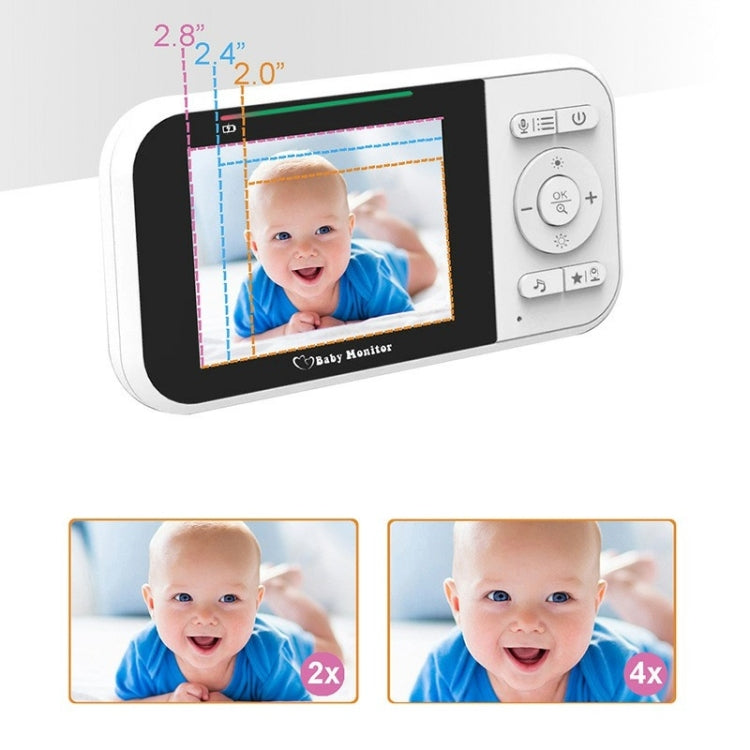 Temperature Detection 2 Way Voice Baby Security Video Camera 2.8-inch LCD Baby Monitor(US Plug)