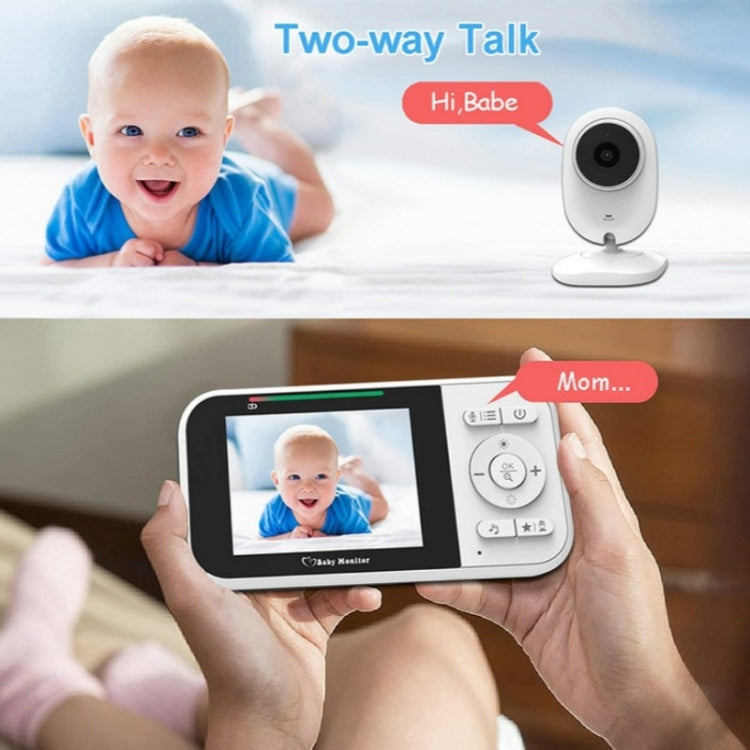 Temperature Detection 2 Way Voice Baby Security Video Camera 2.8-inch LCD Baby Monitor(US Plug)