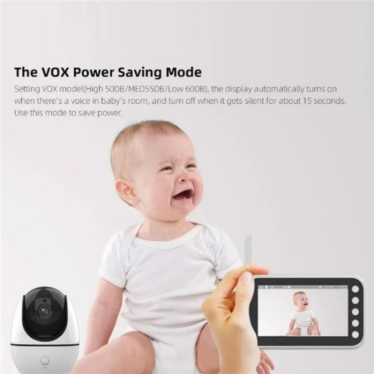 ABM200 Support Two-Way Voice Temperature Display 4.5-inch Video Baby Monitor Music Player(UK Plug)