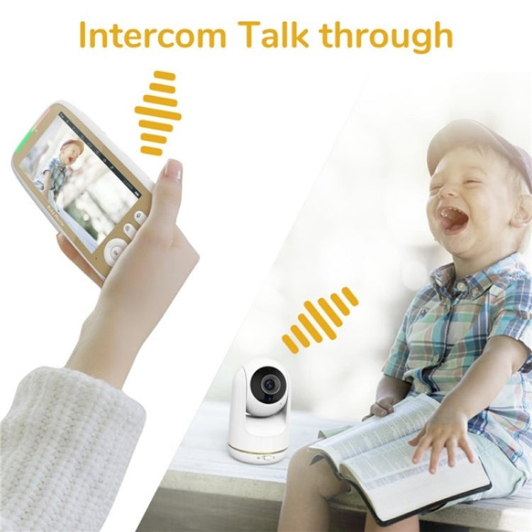VB803 Built-in Lullabies PTZ Rotation HD Baby Security Camera 5-inch Baby Monitor(US Plug)