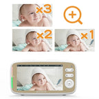 VB803 Built-in Lullabies PTZ Rotation HD Baby Security Camera 5-inch Baby Monitor(EU Plug)
