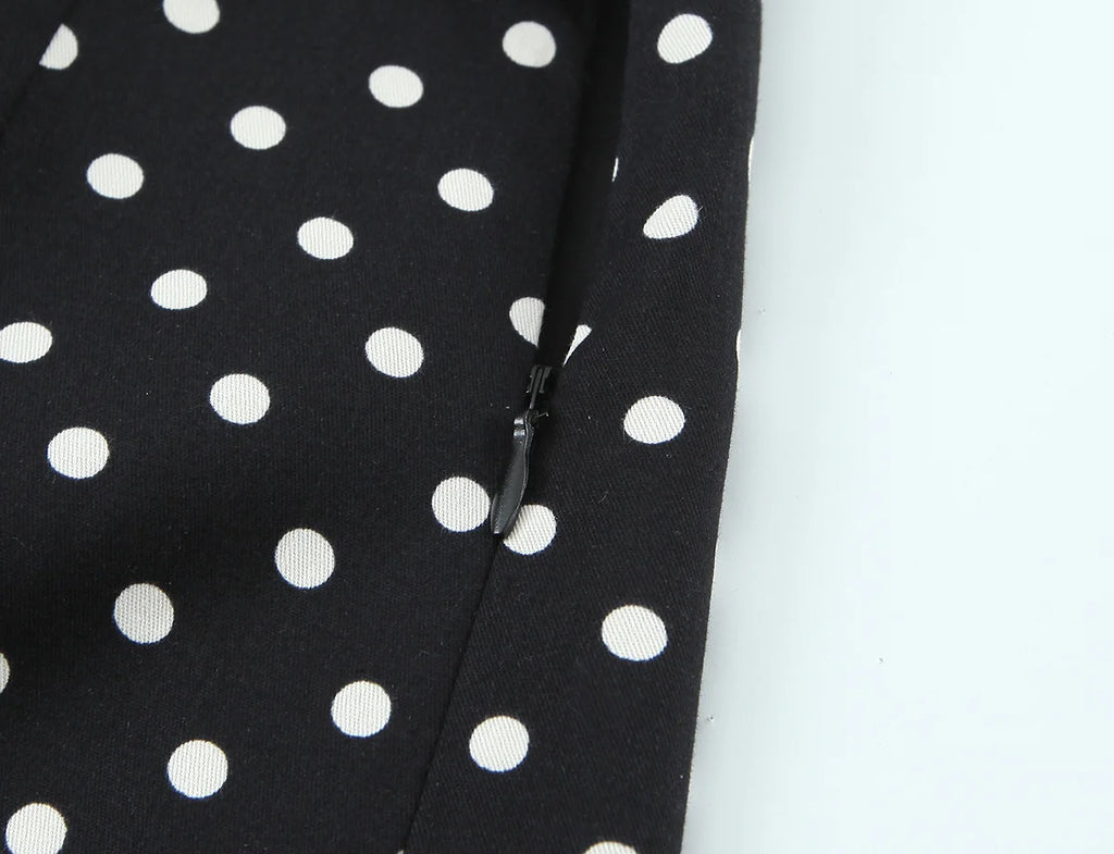2026 Women New Fashion Suit Sexy Sleeveless Backless Polka Dot Halter Slim Short Top+Side Zipper Casual Short Skirts