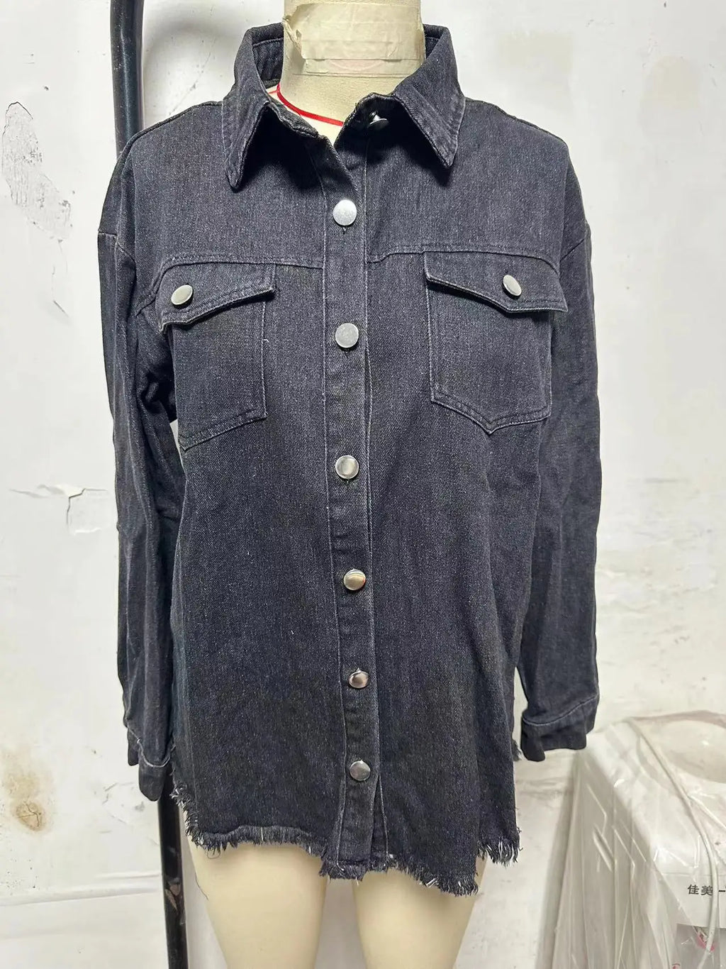 Women Denim Coat Shirt Coats Turn Down Collar Y2k Streetwear Open Stitch Jacket Single Breasted Casual Loose Jackets 2025