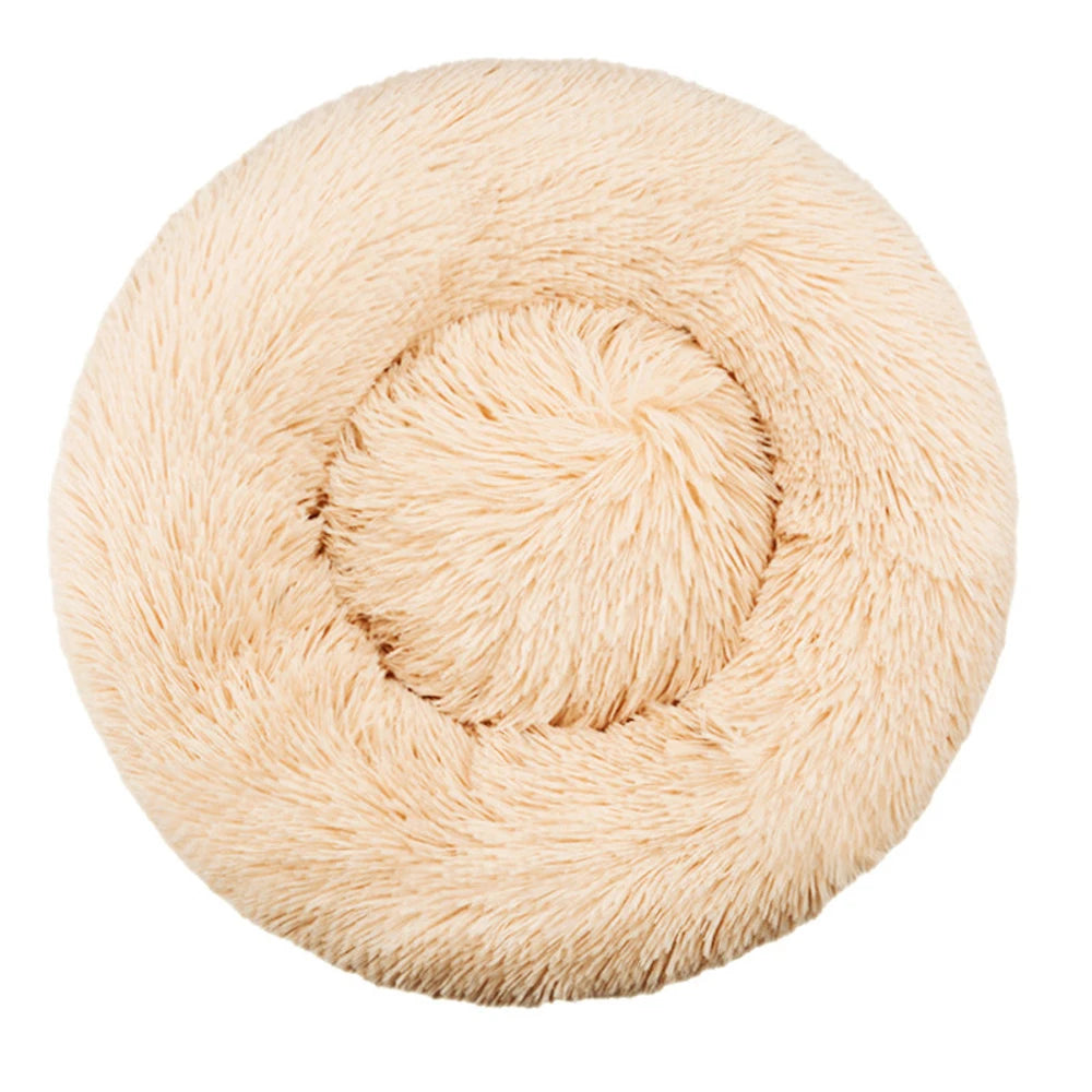 Round Pet Bed for Large Dog Bed Super Soft Cat Bed Plush Dog House for Medium Dog House Winter Warm Sleeping 40-90cm 6 Sizes