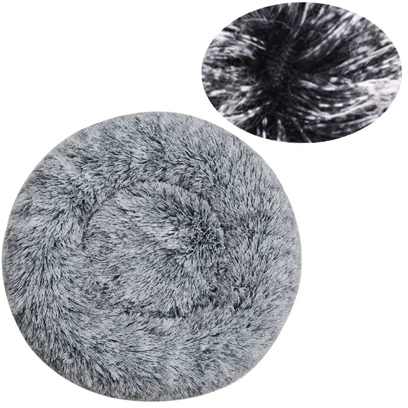 Round Pet Bed for Large Dog Bed Super Soft Cat Bed Plush Dog House for Medium Dog House Winter Warm Sleeping 40-90cm 6 Sizes