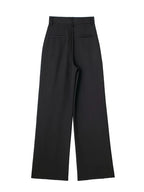 Willshela Women Fashion Solid Pleated Front Zipper Wide Leg Pants Vintage High Waist Full Length Female Chic Lady Trousers